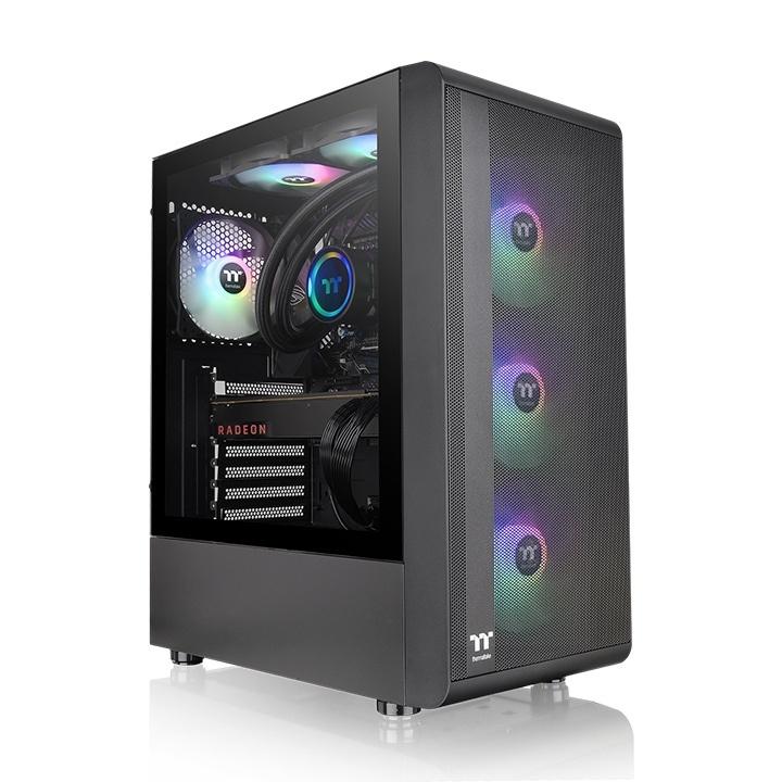 Gabinete Thermaltake S200 TG ARGB Negro Mid Tower, ATX/Micro ATX/Mini-ITX, USB 3.0, sin Fuente, 3 Ventiladores Instalados ARGB
