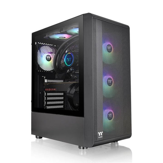 Gabinete Thermaltake S200 TG ARGB Negro Mid Tower, ATX/Micro ATX/Mini-ITX, USB 3.0, sin Fuente, 3 Ventiladores Instalados ARGB