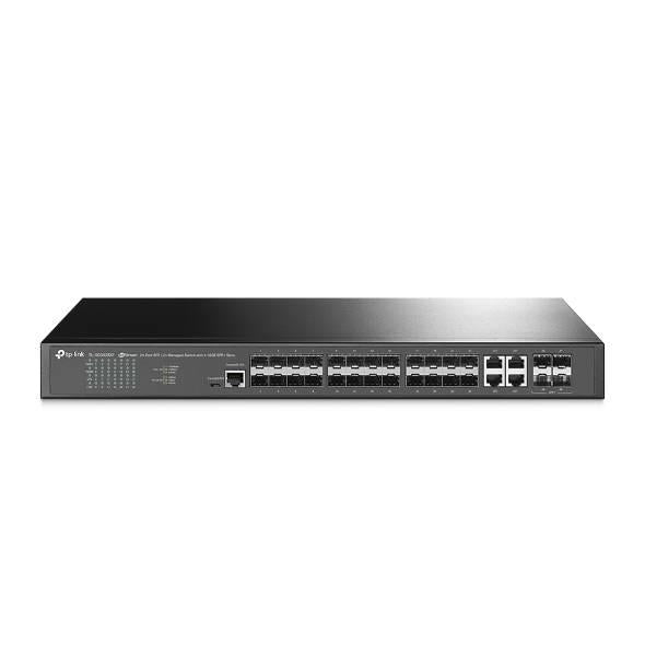 Switch administrado Omada de 24 puertos SFP L2+ con 4 ranuras SFP+ de 10 GE