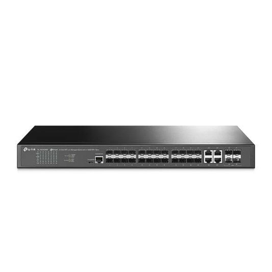 Switch administrado Omada de 24 puertos SFP L2+ con 4 ranuras SFP+ de 10 GE