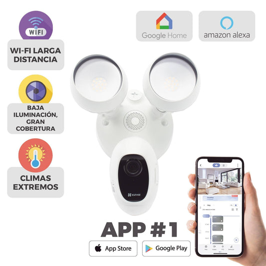 Cámara IP 2 Megapíxeles (1920 x 1080) (LC1C)/Lente 2.8 mm/Grabación en la Nube/Audio dos vías/Sirena Integrada/Sensor PIR/Micro SD/IP65/H.265. EZVIZ
