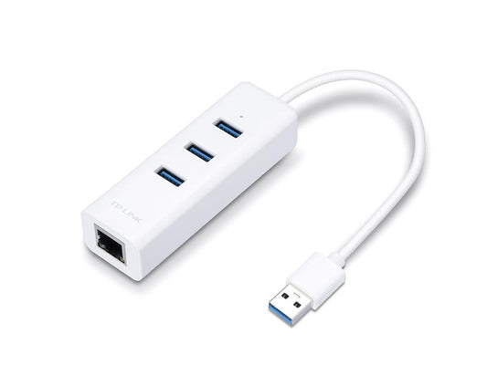 Adaptador USB 2 en 1 con Hub de 3 Puertos USB 3.0 y Adaptador Ethernet Gigabit (UE330)