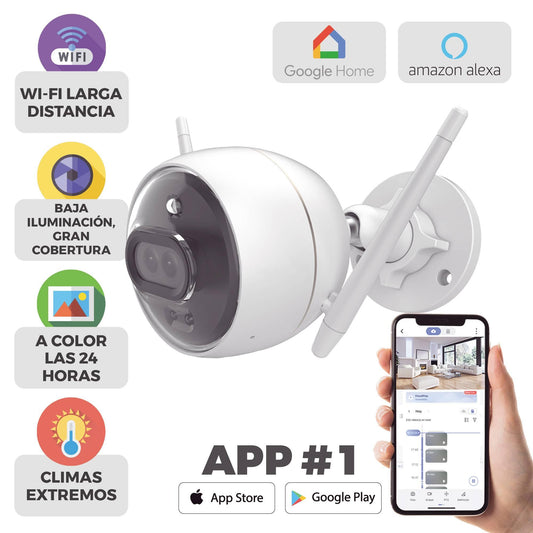 EZViZ (C3X) Cámara Bala, Máxima Resolución 1080P (2MP), 2.8mm 30m,Generales H265 SD(256GB) Nube Exterior, Audio Micrófono / Fuente Micro USB 5Vcd/5W.