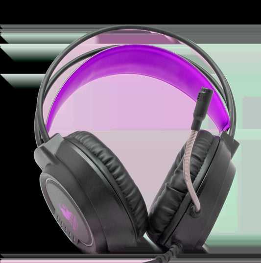 AUDIFONOS HEADSET GAMING OVER-EAR NBHG KIMERA RGB ALAMBRICO 3.5MM USB PC CONSOLAS CELULAR MICROFONO FLEXIBLE INC ADAPTADOR FUCSIA