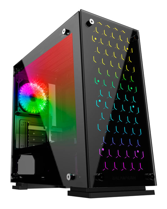 Gabinete GAMER BALAM RUSH TALOS GI980 Micro Tower Micro ATX Y Mini ITX Cristal Templado USB 3.0 3 VENT